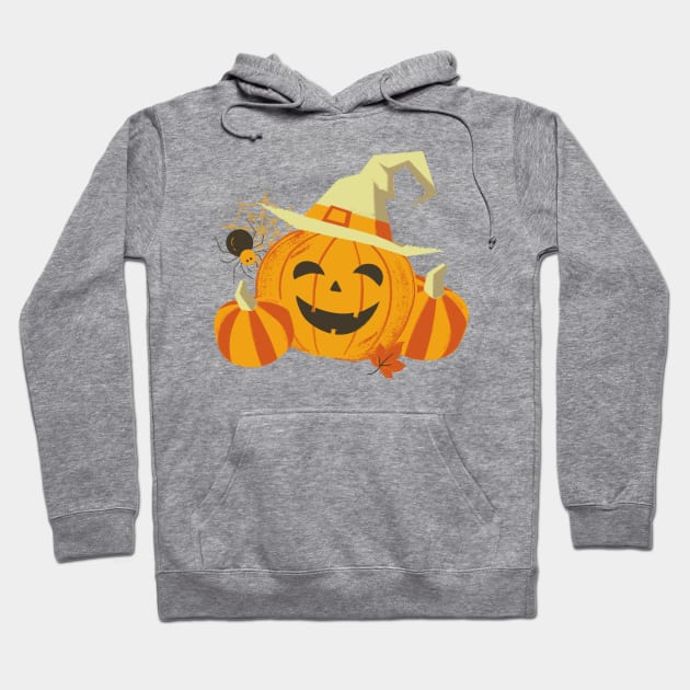 Halloween pumpkin with hat Hoodie by Arpi Design Studio